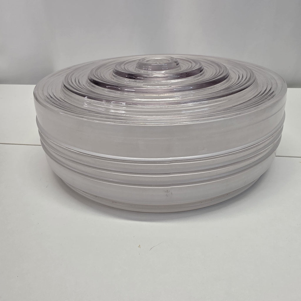 Vintage Light Fixture Cover 9-3/4" Diameter Frosted Sides Clear Stepped Bottom