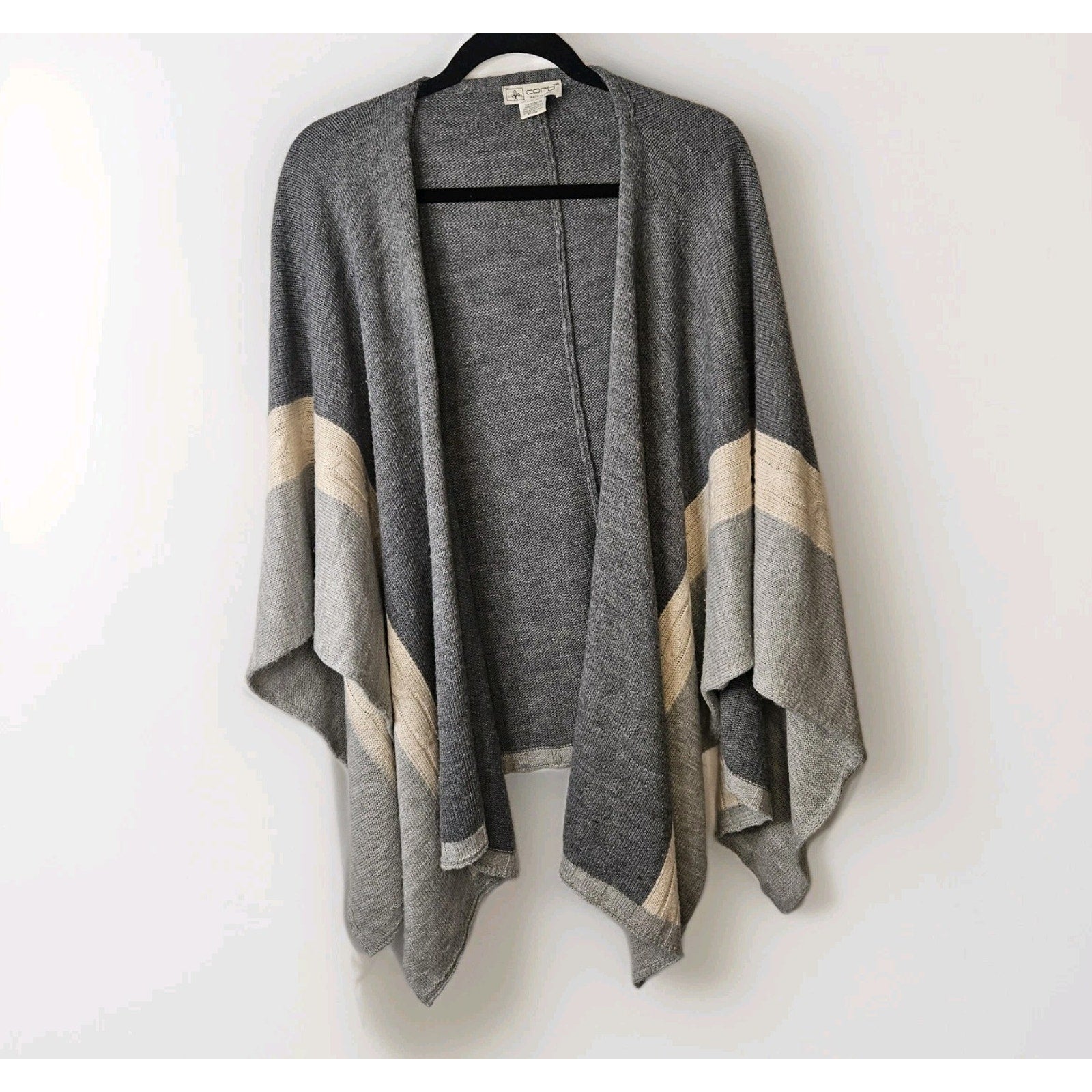 Corti Made in Italy Wool Blend Cardigan Shrug One Size Classic Cozy