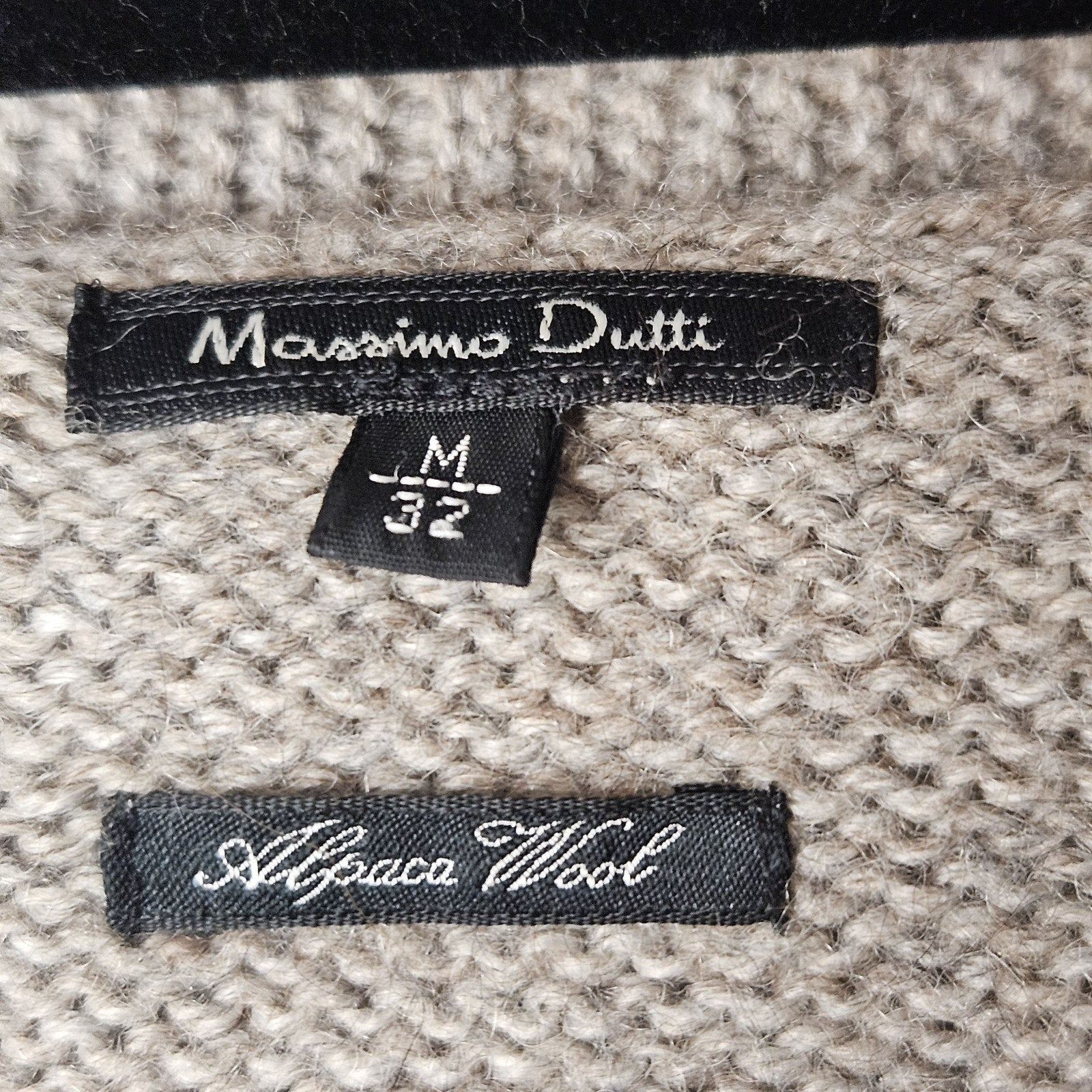 Massimo Dutti Alpaca Wool Ruffle Tie-Front Cardigan Sweater Gray Brown Size M/32