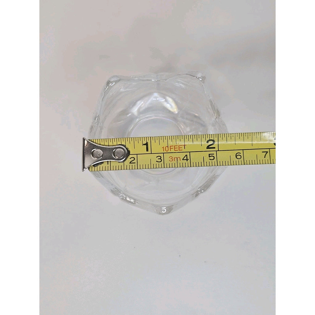Iridescent Glass Tulip Votives Gorgeous White Vintage Candle Holders Pair 2"x2"