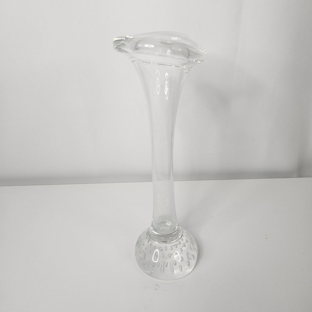Vintage Aseda Glasbruk Clear Glass Bud Vase Jack Pulpit Bullicante Glass Vase
