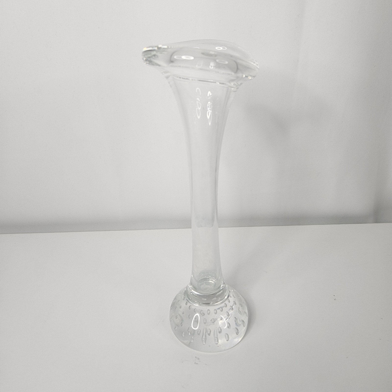 Vintage Aseda Glasbruk Clear Glass Bud Vase Jack Pulpit Bullicante Glass Vase