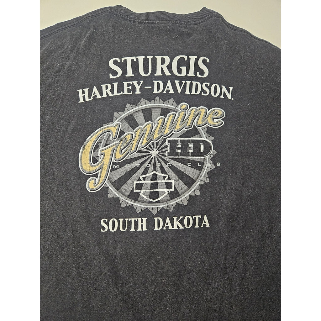 Harley-Davidson AMERICAN TRADITION Vintage Sturgis Black T-shirt Mens XL Biker