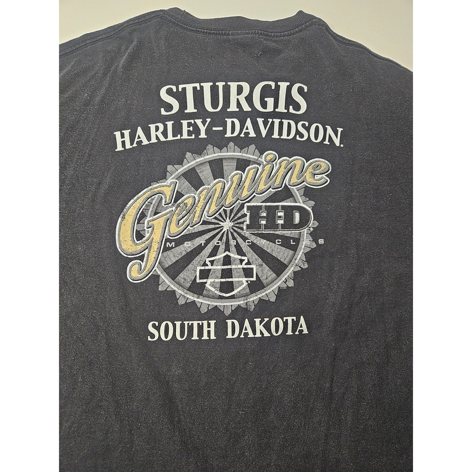 Harley-Davidson AMERICAN TRADITION Vintage Sturgis Black T-shirt Mens XL Biker