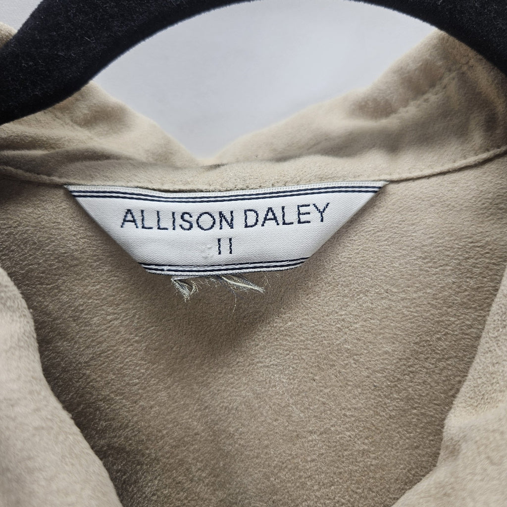 Vintage Allison Daley Khaki Zippered Faux Suede Jacket Womens Plus Size XXL