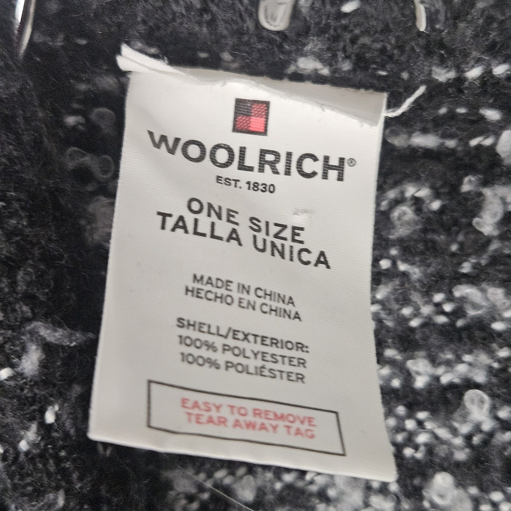 Woolrich Womens Drape Blanket Shawl Wrap Black Gray Stripe Oversize Knit OS