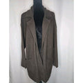 Thread & Supply Longline Women’s Cardigan Open Front Pocket Brown Sweater XL