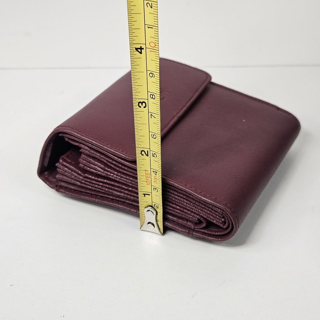 Vtg. BUXTON Red Wallet Accordion Multi Credit Card Coin Purse Snap Wallet