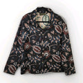 Massive Luxury Mens Tapestry Jacket Medium Black Pink Paisley Retro Baroque