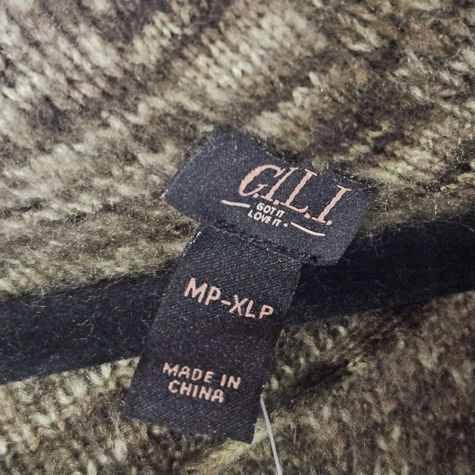 G.I.L.I. Women's Knit Sweater Cardigan Green Open Fringe M-XL PETITE NWOT Boho