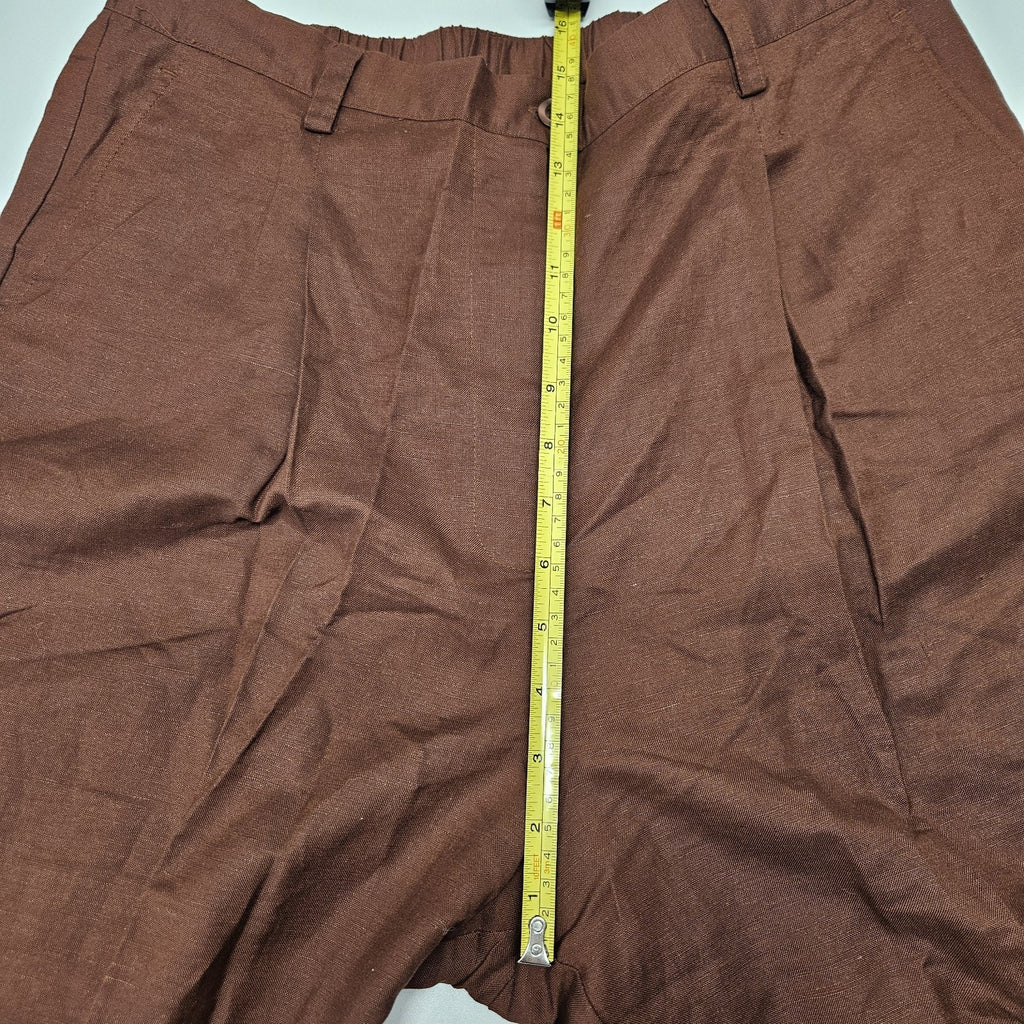 Vtg JG Hook Plus Size 16W Linen Blend Pants Lightweight Brown Slacks Minimalist