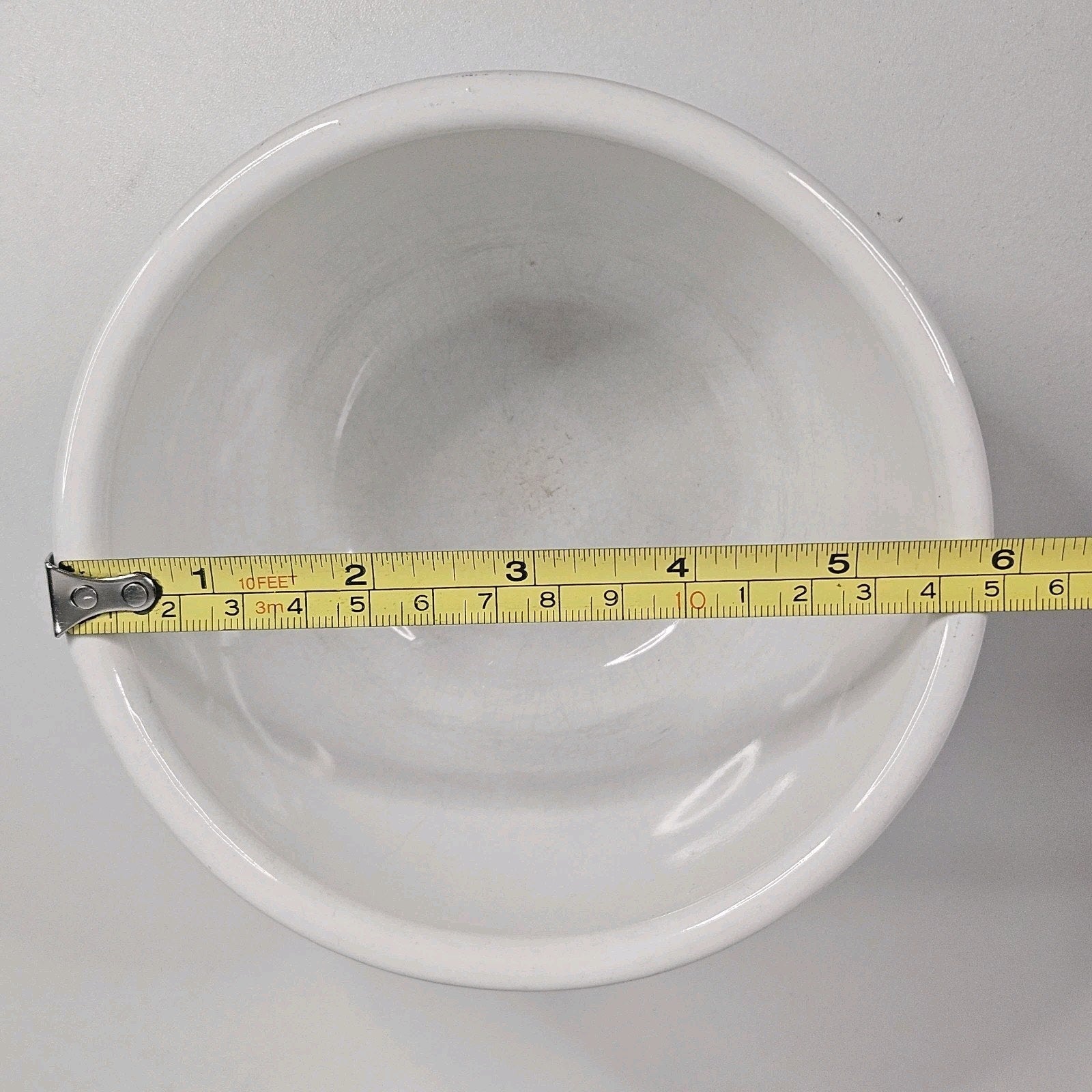 Vtg MCM Mount Mt. Clemens Pottery Mixing Bowl Set 3 Gray Yellow Stripes Japan