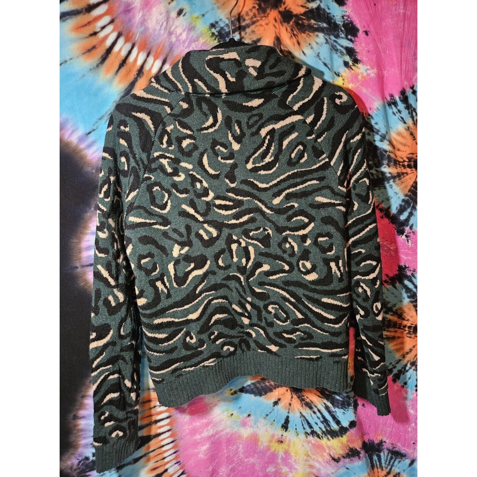 Anthropologie Current Air Blakely Cardigan Wool Blend Medium Preppy Boxy Sweater
