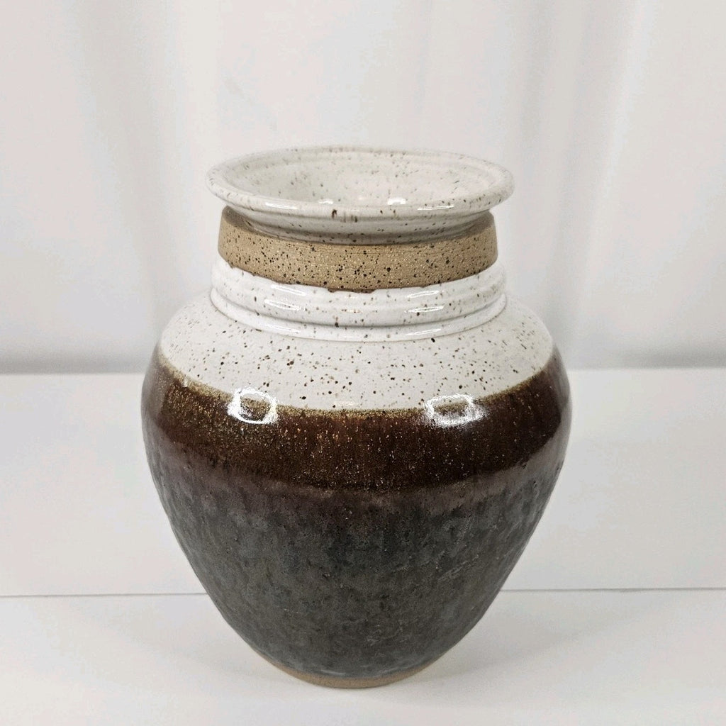 Handcrafted Saltglazed Stoneware Storage Jar Pottery Art Artist Signed Original