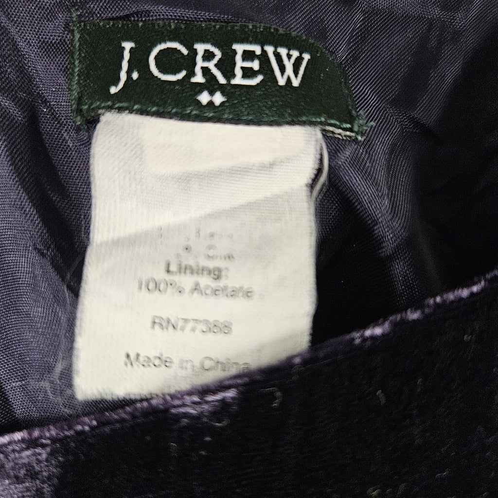 J Crew Dress Womens 2 Silk Purple Velvet Sleeveless Whimsygoth Fairy Grunge 90s