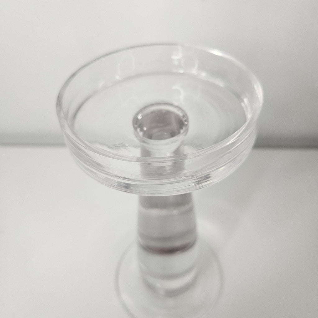 Hand Blown Glass 7.5" Candleholder Pillar Candle Stick Holder