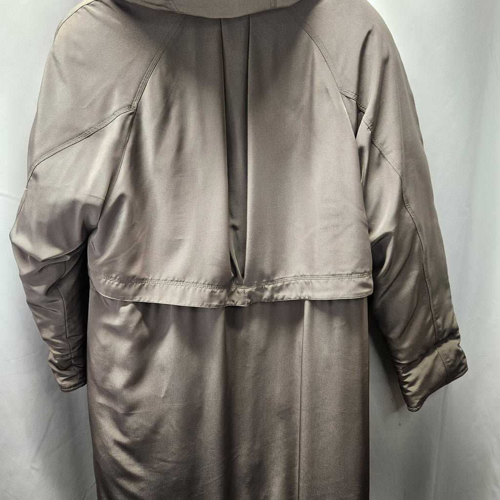 Platinum Utex Women’s Removable Faux Fur Hood Quilted Long Coat Parka