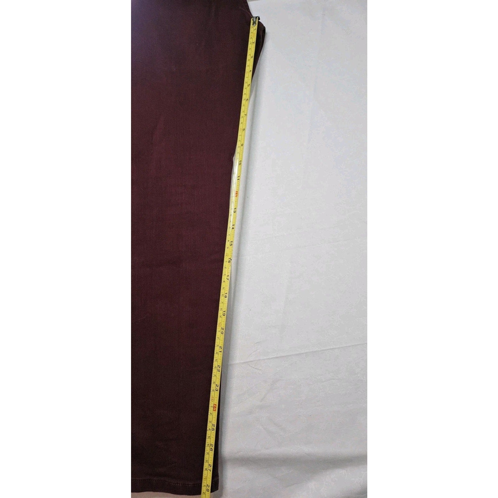 Michael Kors Skinny Jeans Women's Size 10 Burgundy Mid Rise Gold Buttons Accents