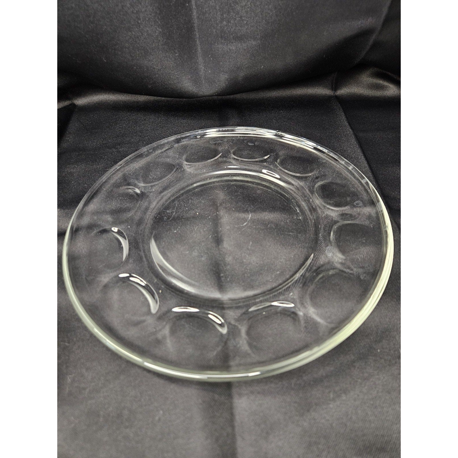 Vintage Pyrex Originals Clear Glass Platter Dinner Plate 11” Thumbprint