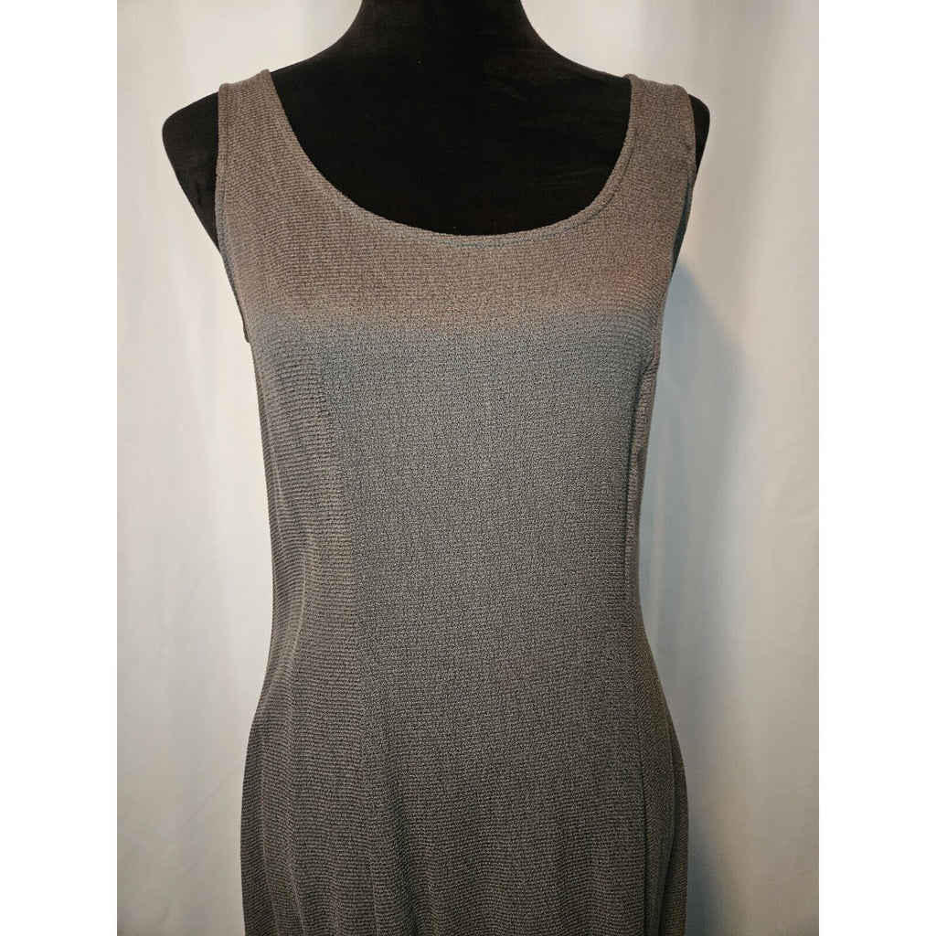 Vintage 90s Midi Dress Stone Brown Semi Sheer Slim Fit Sleeveless Dress 12