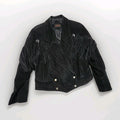 Vintage 1990s Black Suede Leather Fringe Western Jacket Large Cowgirl Festival