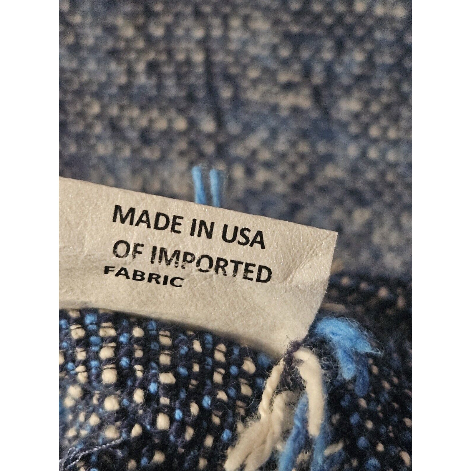 Rare Vintage Sara Campbell Women's Blue & White Boro Style Textured Dress XS