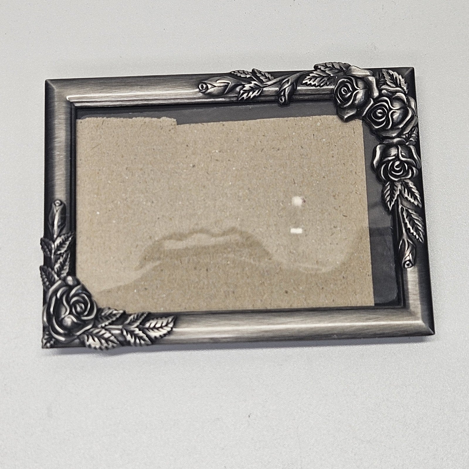 Vtg 90s Metal Picture Frame 6 x 4 Flowers Rose Boho Chic Fairy Cottage