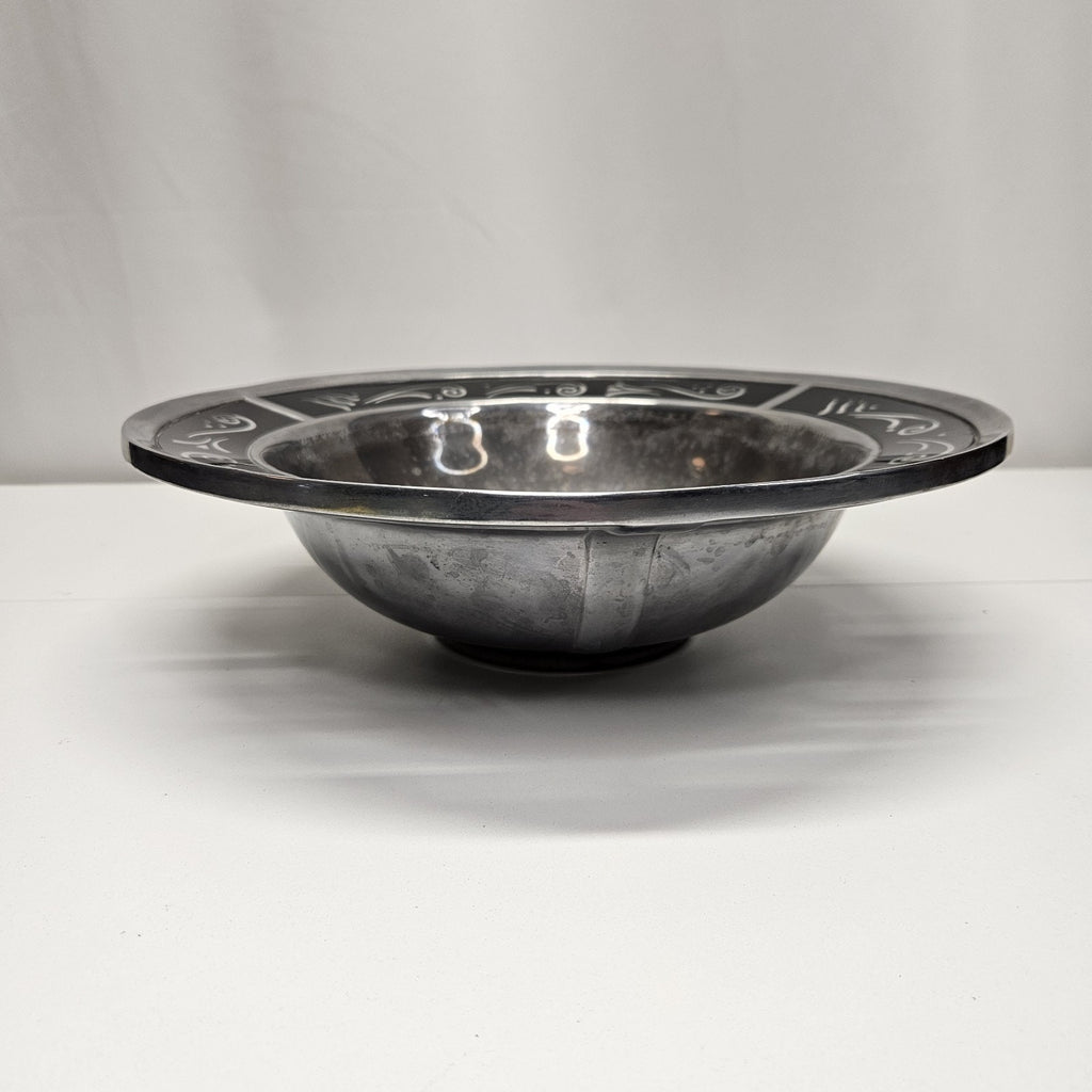 Vtg Lenox Metal Serveware SPYRO BLACK 13" Salad Serving Bowl Metal Serveware