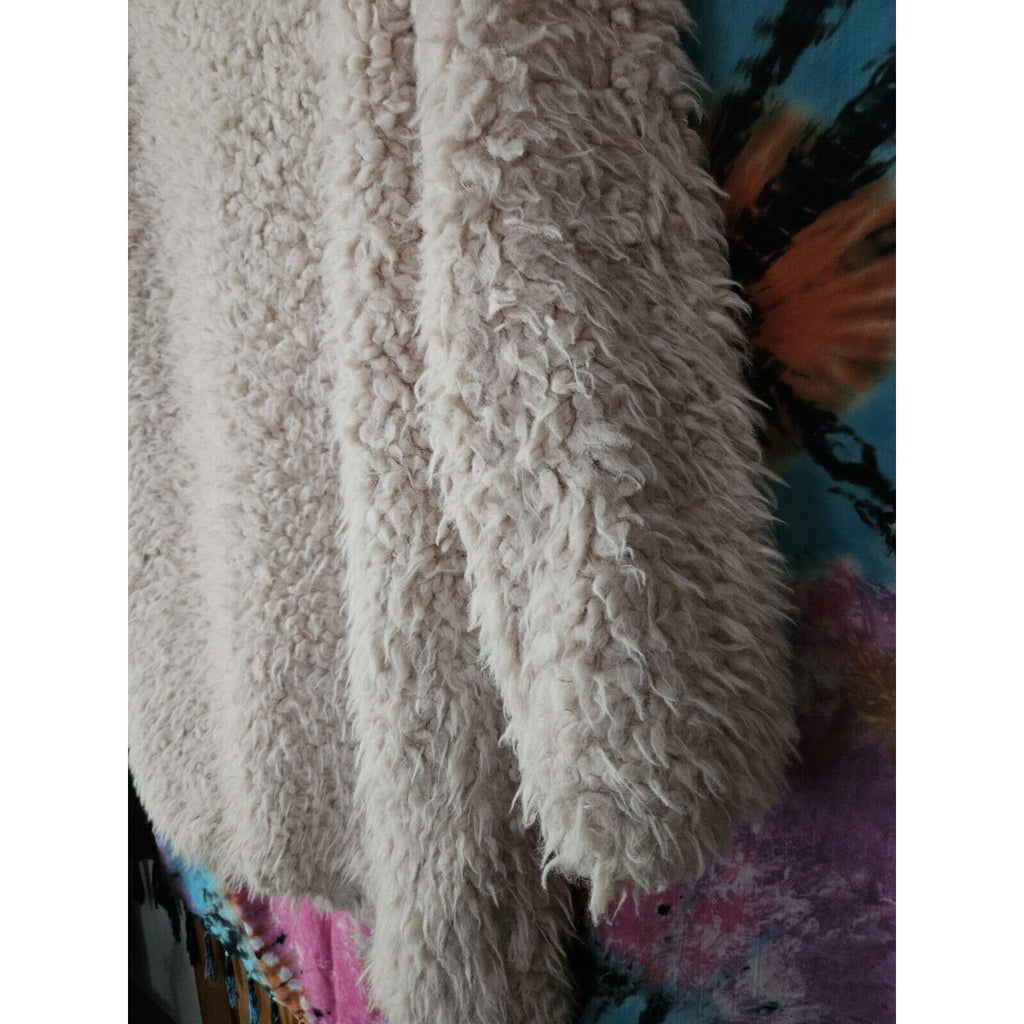 BB Dakota Soft Spot Faux Fur Coat, Women's Size XS, Tan/Off White Lined Jacket