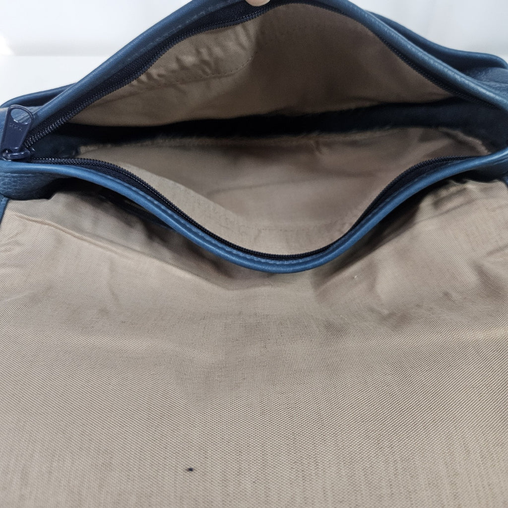 Vintage Mitchell USA Leather Shoulder Bag Purse Blue Classic Handbag