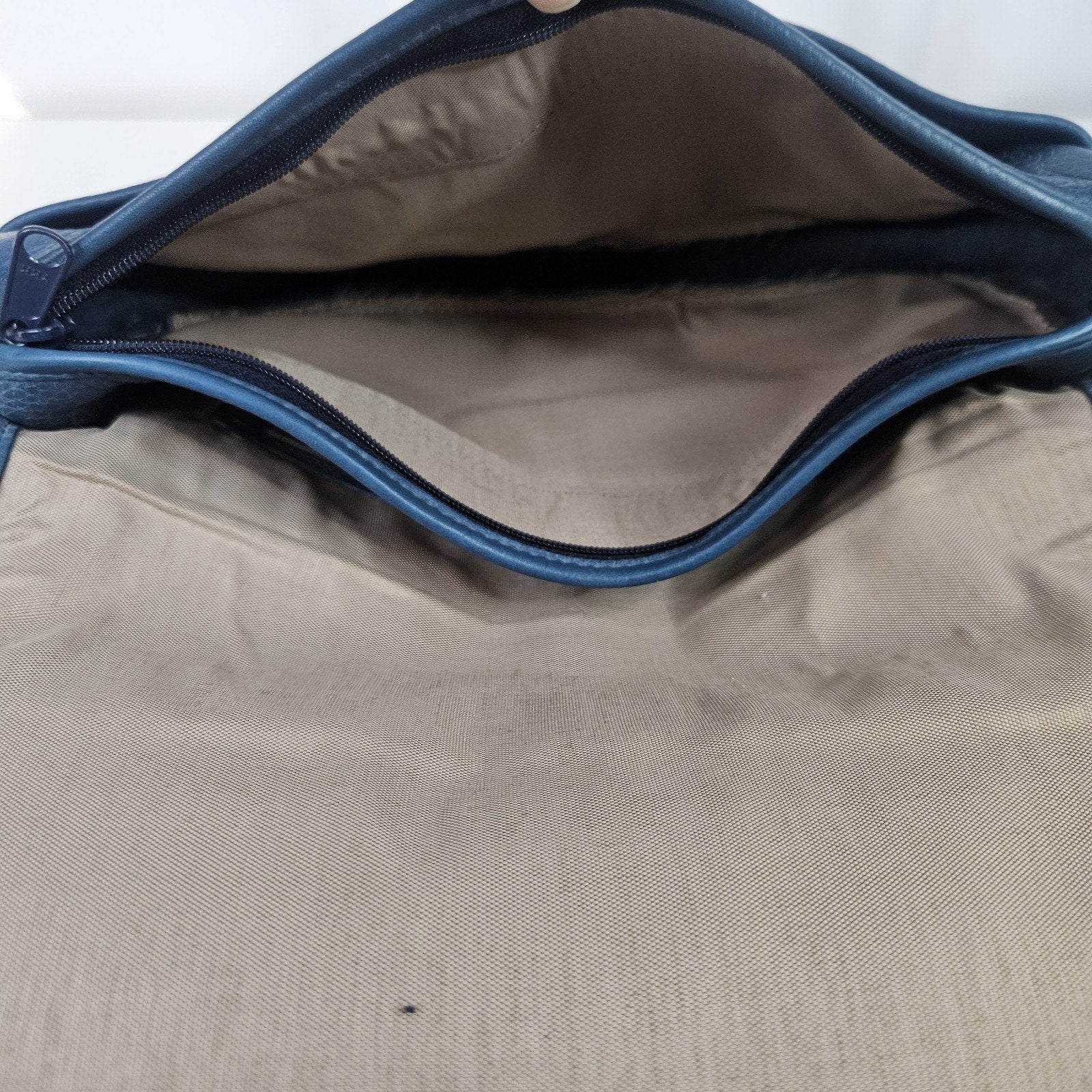 Vintage Mitchell USA Leather Shoulder Bag Purse Blue Classic Handbag
