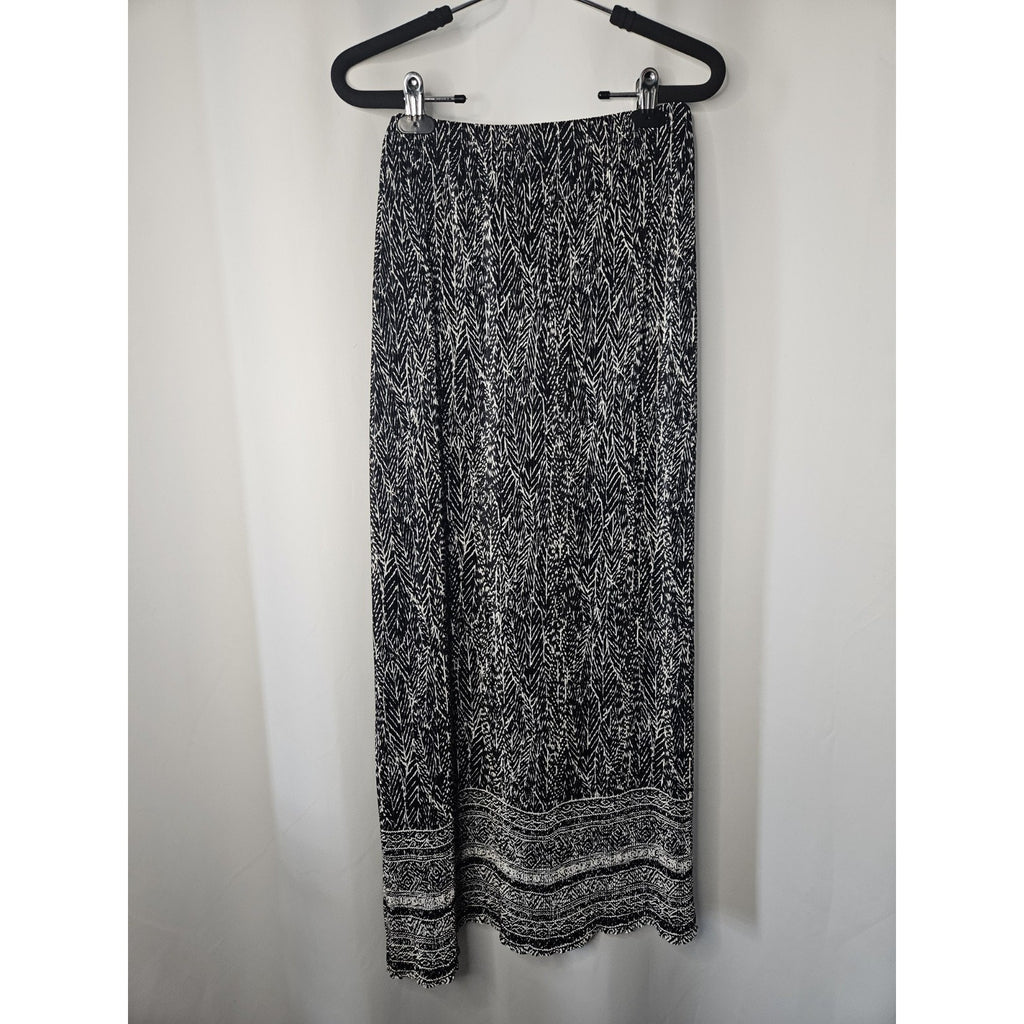 Briggs New York 2PC Set Womens Plus Black & White Blouse/Top W Maxi Skirt Sz 2X