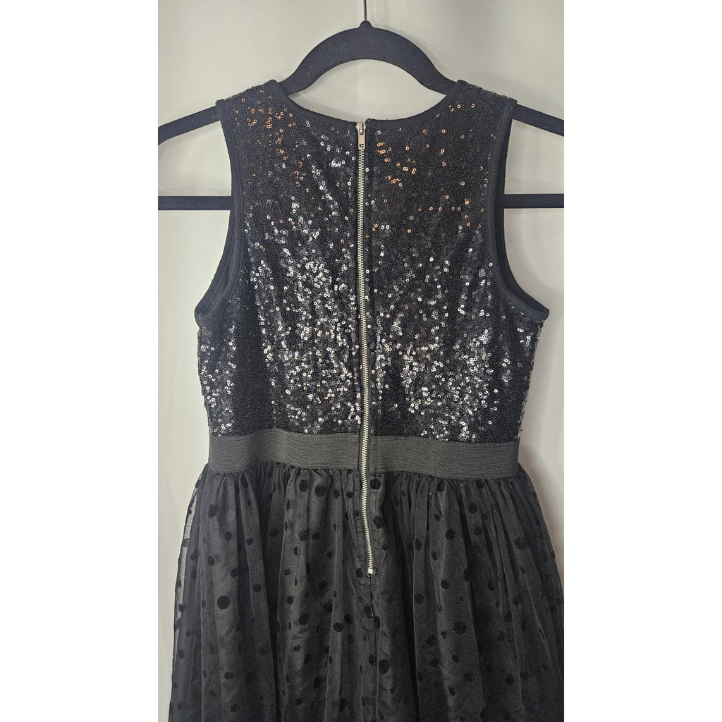 D Signed Disney Black Dress Girls Sequin Party Holiday Large 14-16