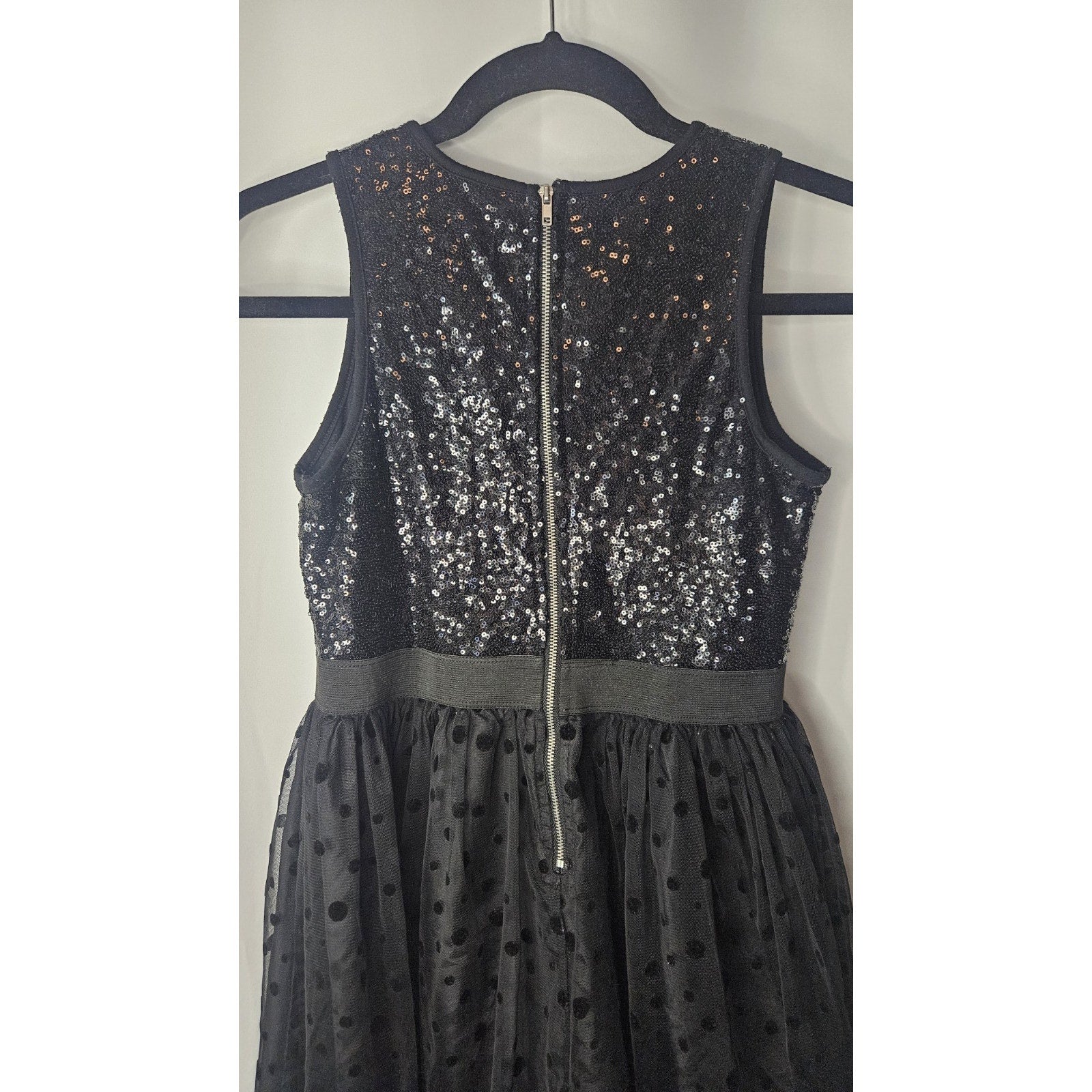 D Signed Disney Black Dress Girls Sequin Party Holiday Large 14-16