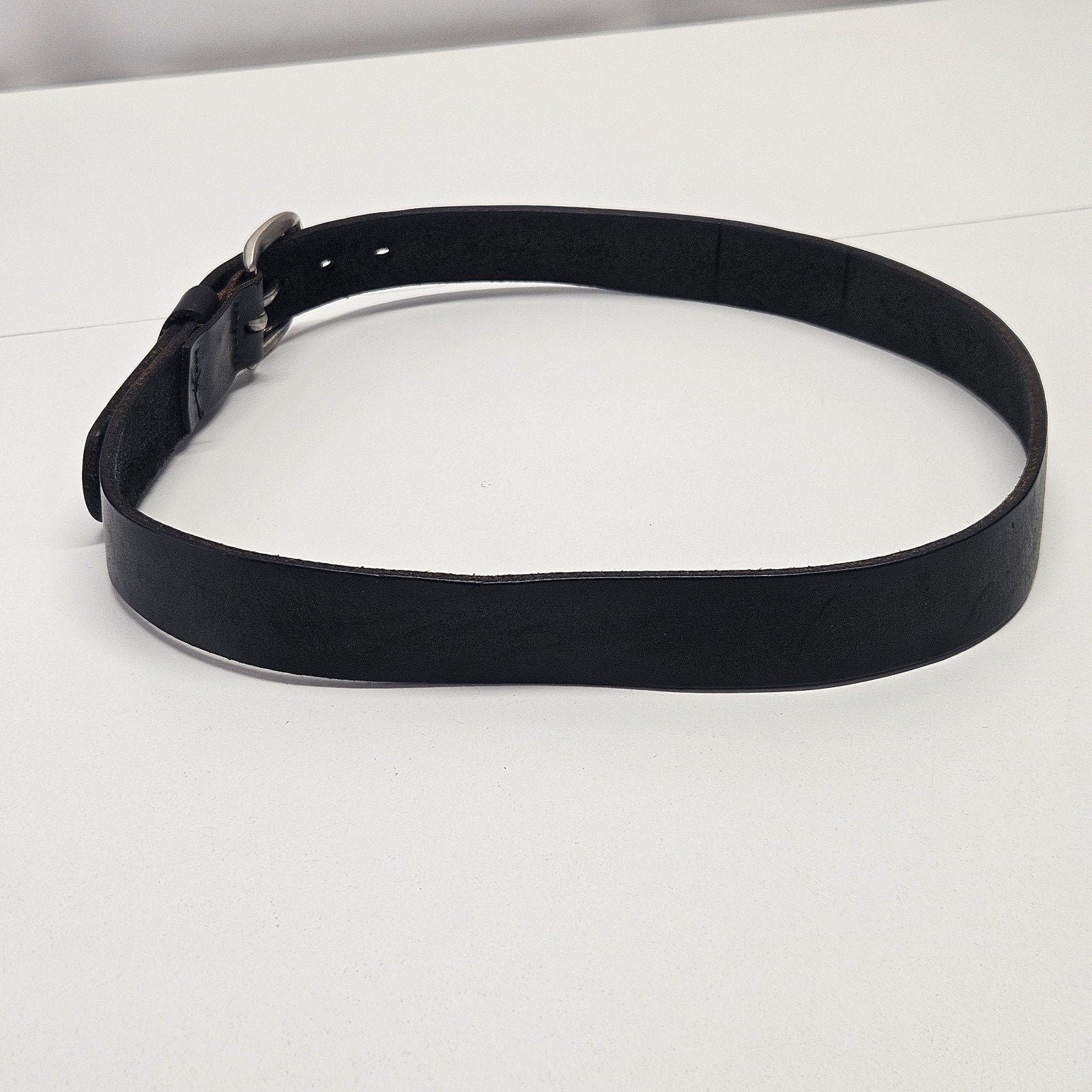 Vintage Y2K Levi’s Mens Black Leather Belt Medium Logo 1.25 In Classic Levis