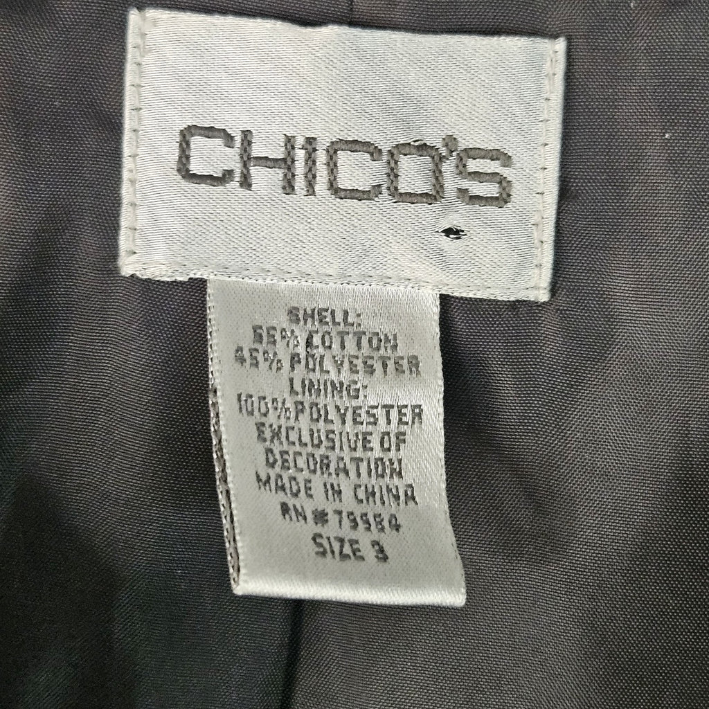 Chico's Beaded and Embellished Open Jacket Size XL 16 Artsy Colorful Boho Glam