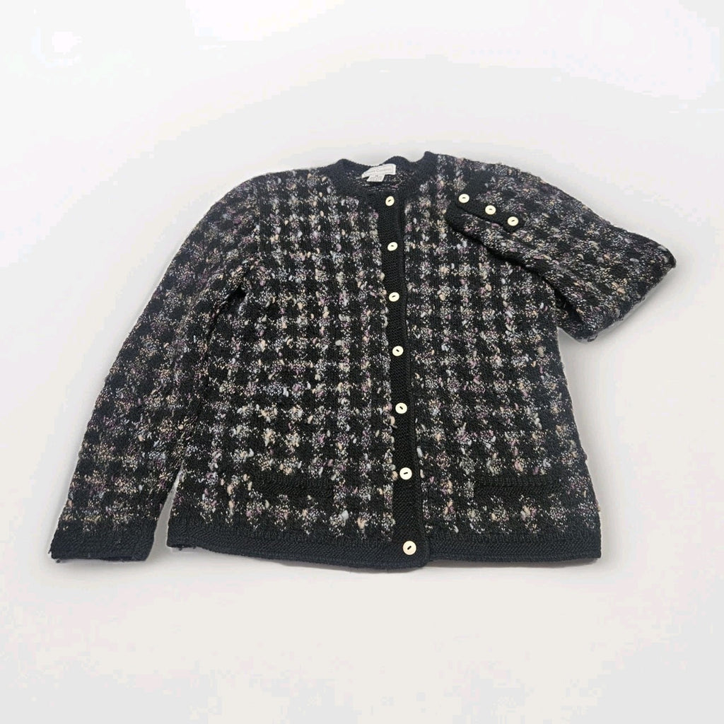 Vtg South Wool Pure Virgin Wool Handknitted Cardigan Sweater Sz M Made Uruguay