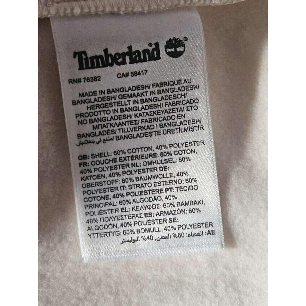 Timberland Cropped Hoodie Women's XL Oversized Fit Cream W White