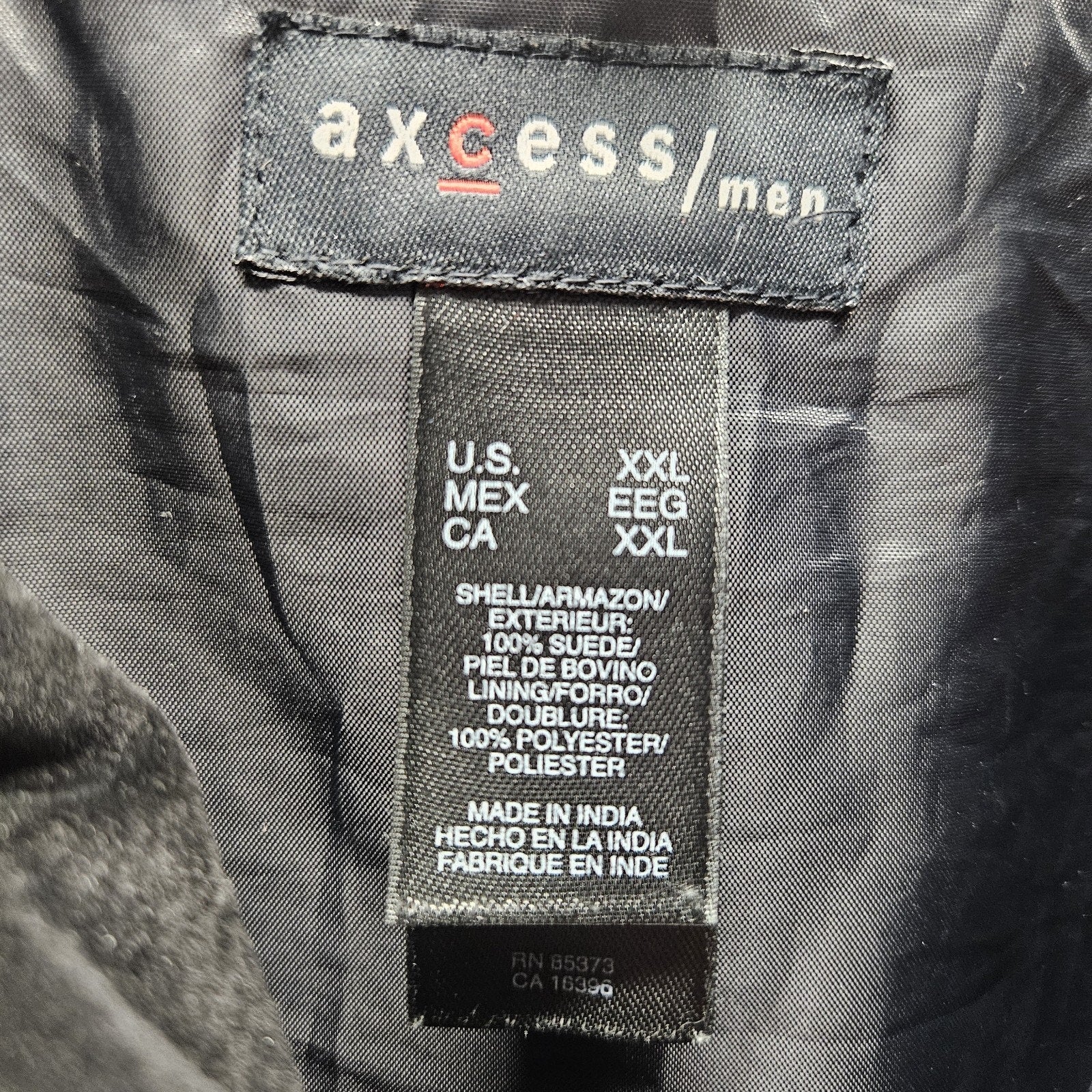 Y2K Vintage Axcess Black Suede Zip Coat Jacket Mens XXL 2XL