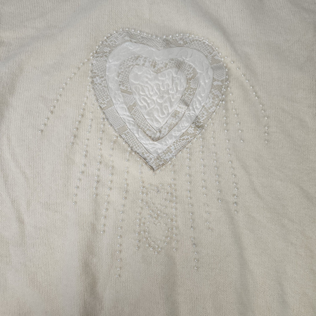 Dells Knit Embroidered Beaded Agona Wool Blend Vintage Sweater Vest Medium