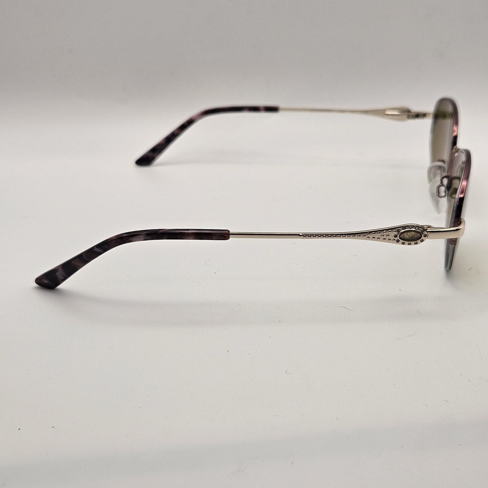 Sophia Loren Gold Purple Metal Oval Half Rim Sunglasses Zyloware M304 1685019135