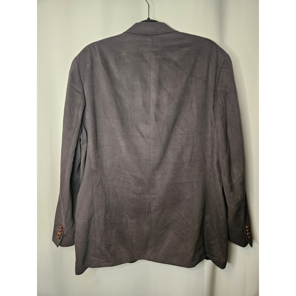 Vintage Chaps Ralph Lauren Blazer Mens 46R XL Dark Gray Faux Suede 3 Buttons