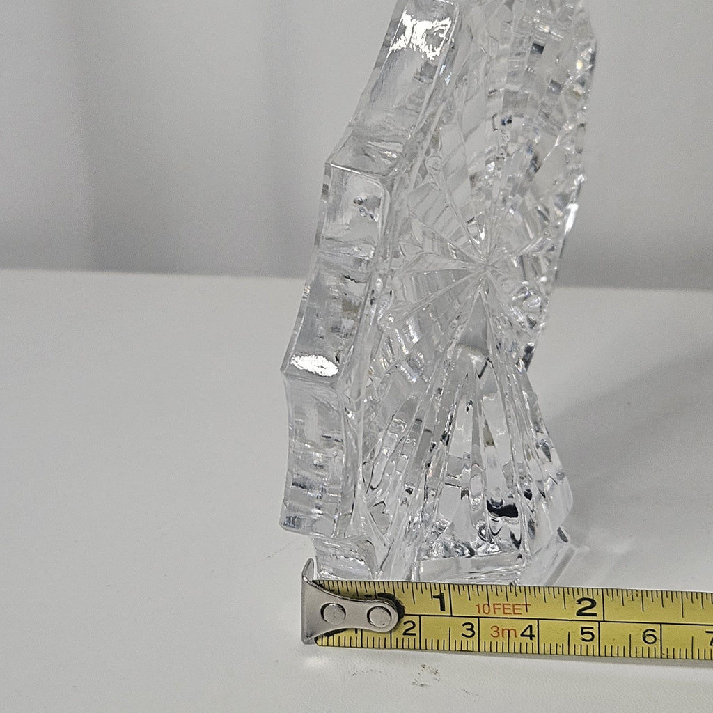 Crystal Signed Waterford Paper Weight Figurine Carnival Ferris Wheel Snowflake