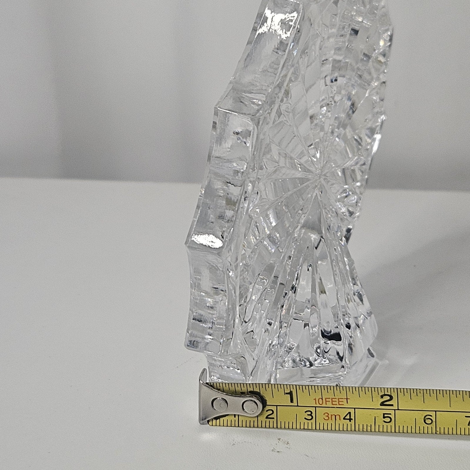 Crystal Signed Waterford Paper Weight Figurine Carnival Ferris Wheel Snowflake