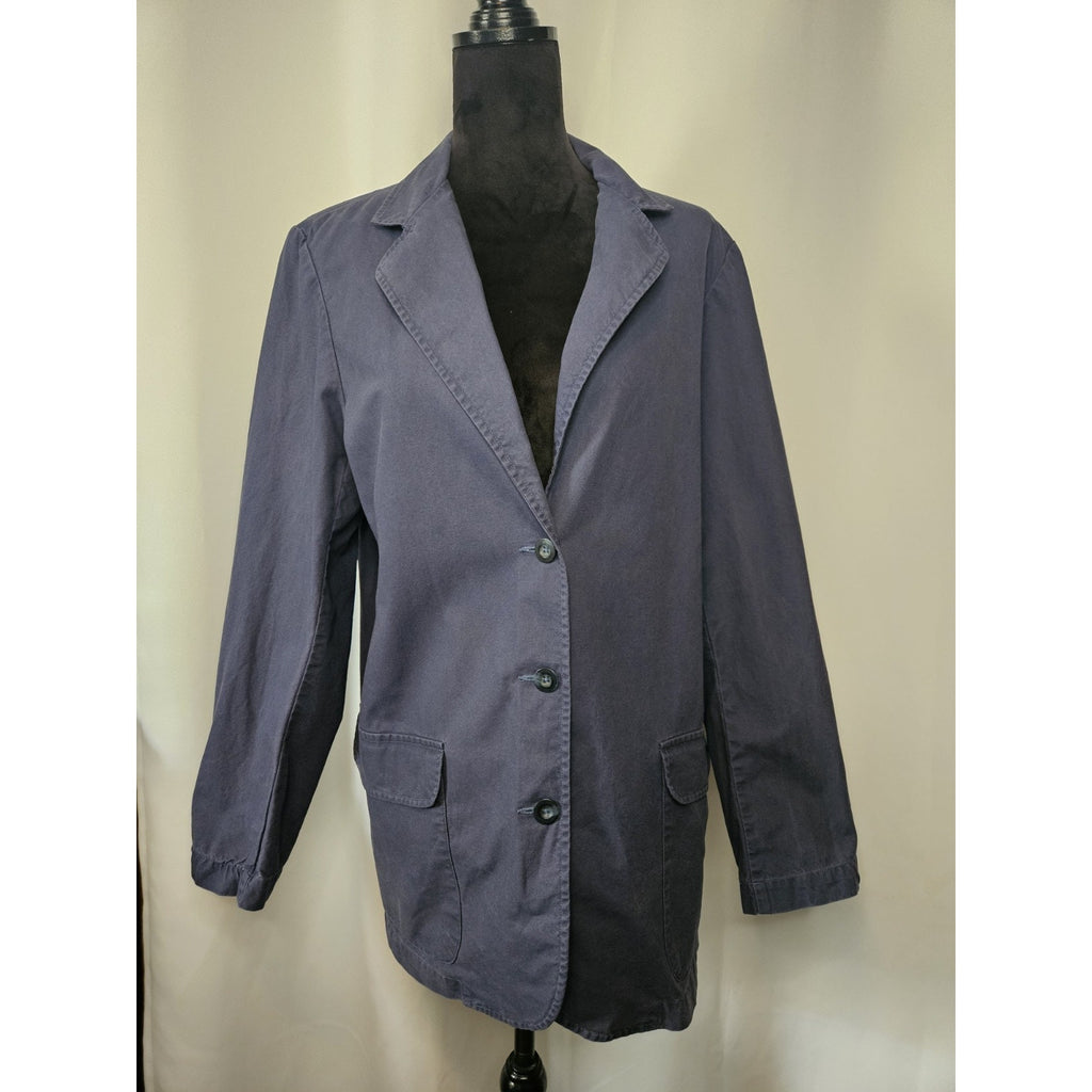LL Bean Vtg Women's Field Jacket Barn Coat Blazer Cotton 71341 Overcoat Sz 14 Lg