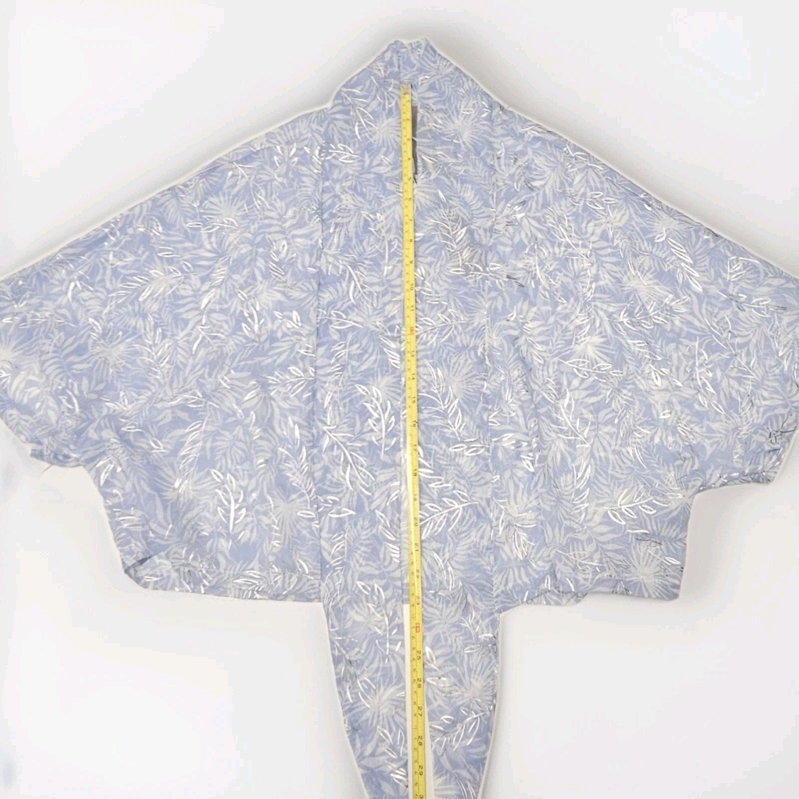 Vince Camuto Kimono Top Tropical Print Sheer Kimono Jacket Tie Waist Blue NWT OS