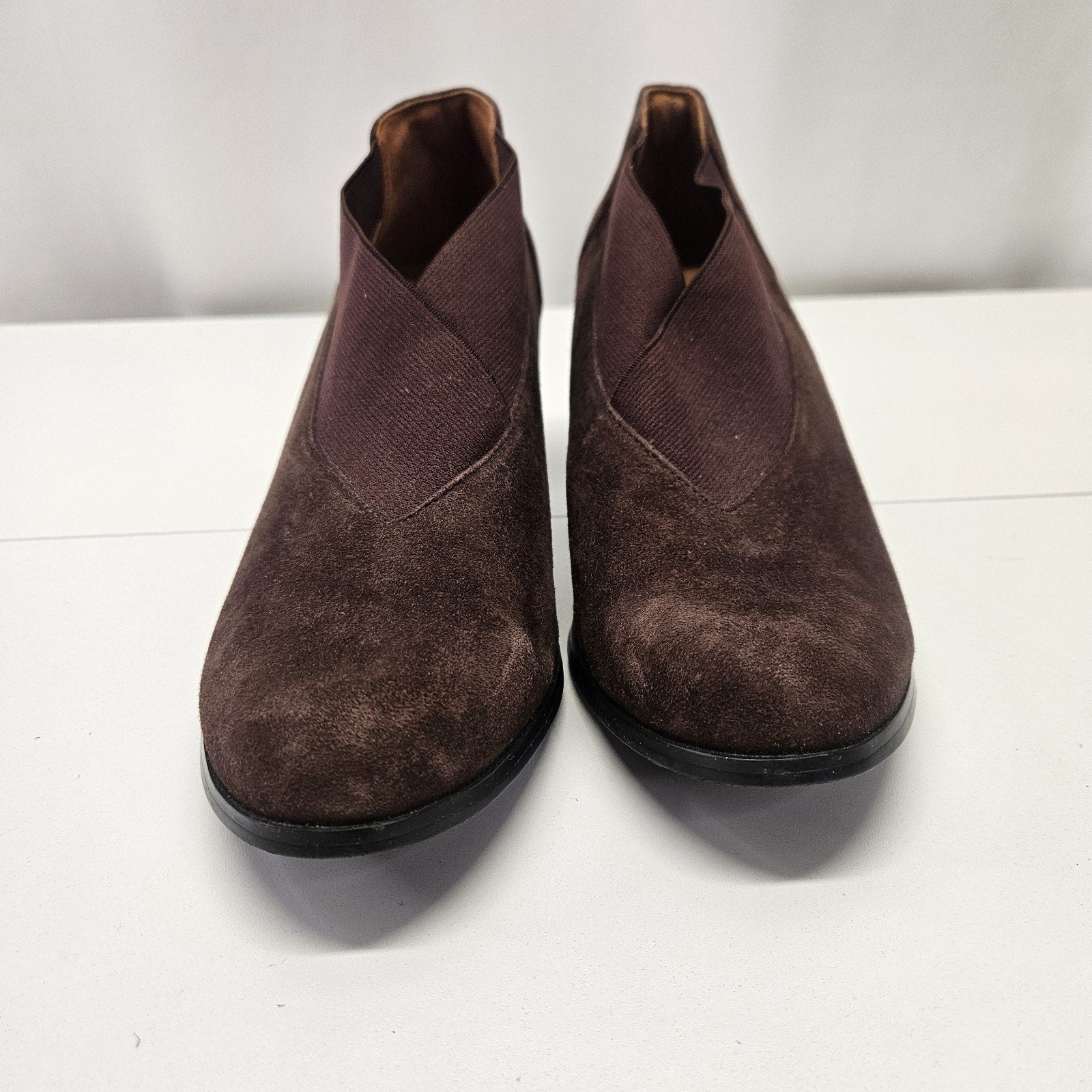 L'Amour Des Pieds Pirisa Suede Booties Ankle Boots Size 8.5 M Chocolate Brown